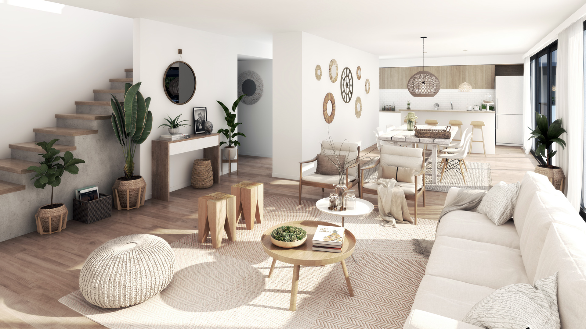 render interior living comedor, render, interior, living, comedor, decoracion, 3d, cipollett, rio negro