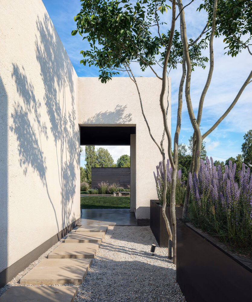 Render lateral de una vivienda unifamiliar