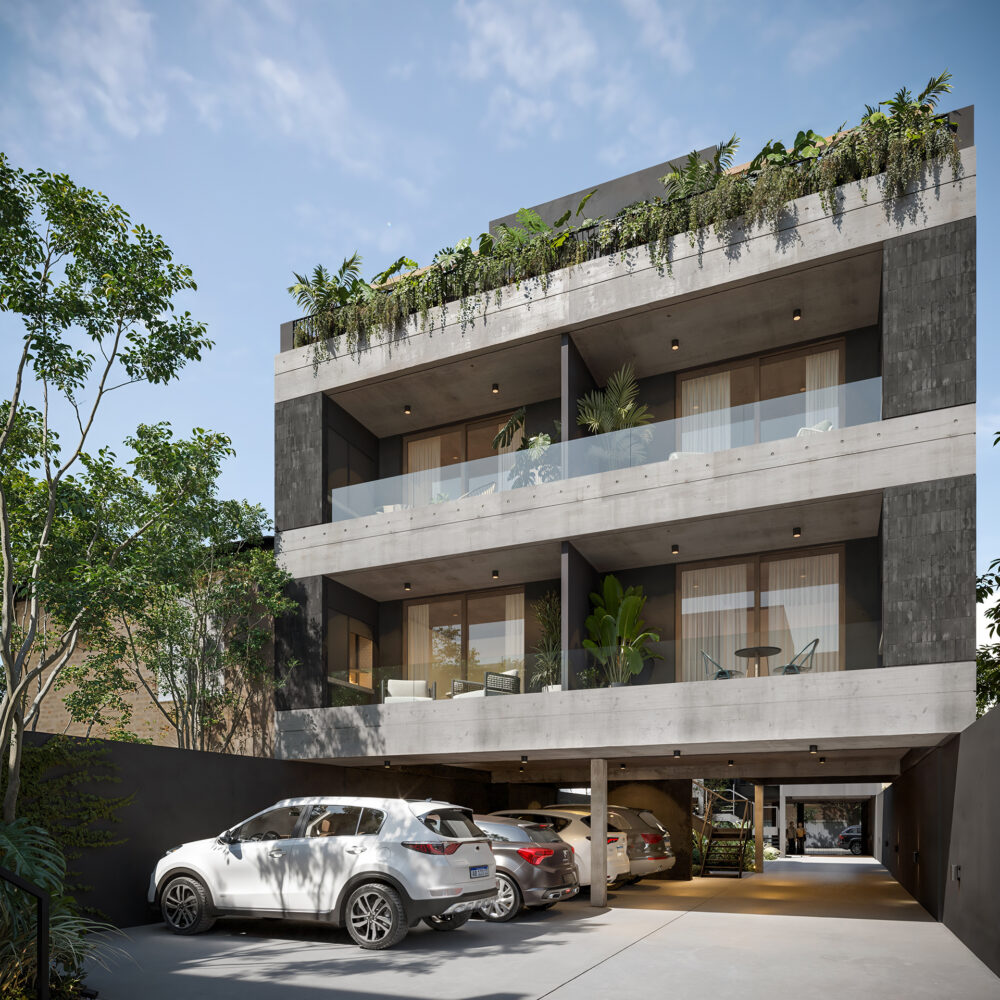 Imagen de contrafrente de desarrollo inmobiliario