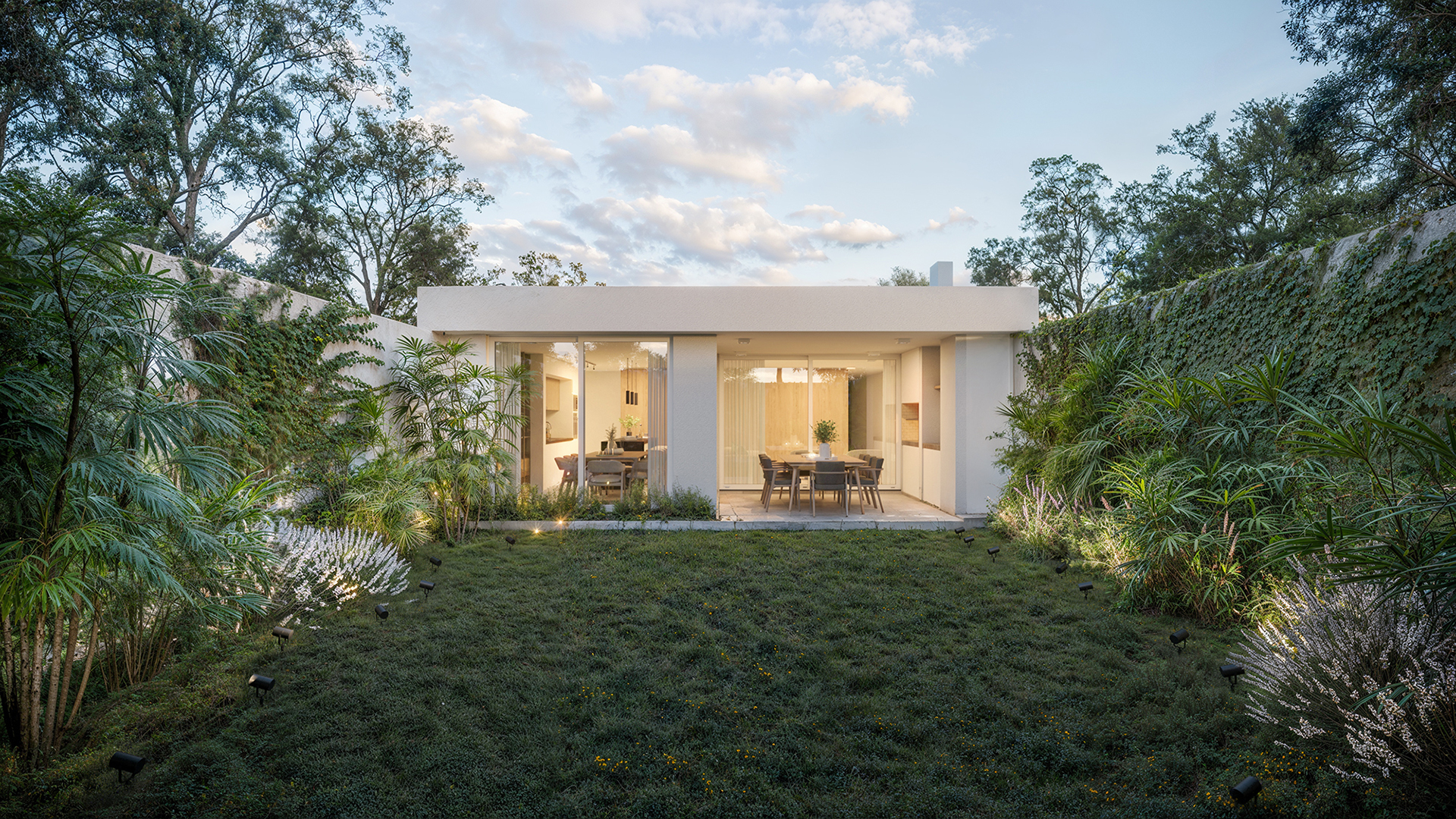 Render de contrafrente de vivienda residencial