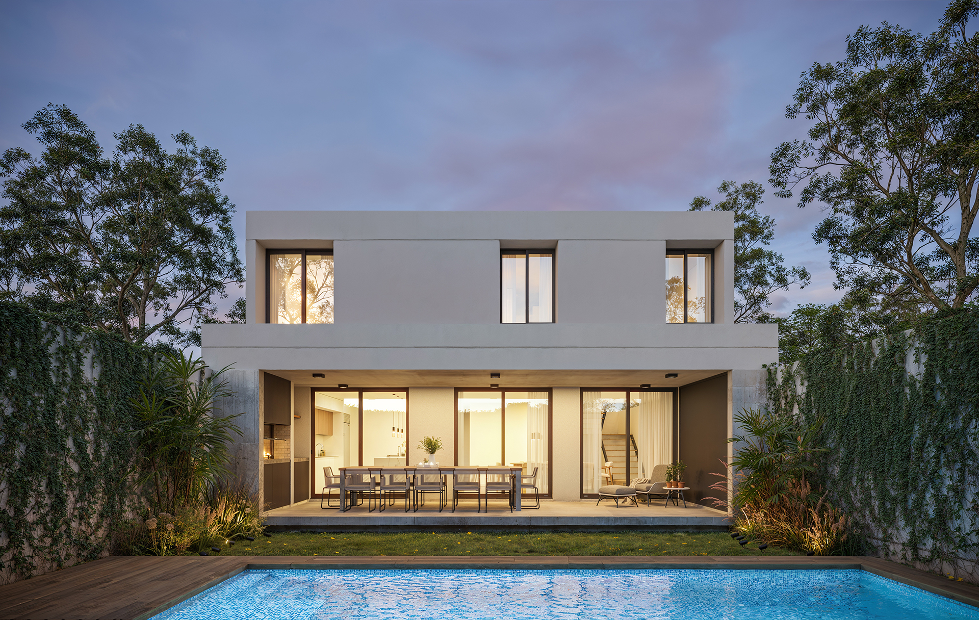 Imagen de contrafrente de vivienda entre medianeras