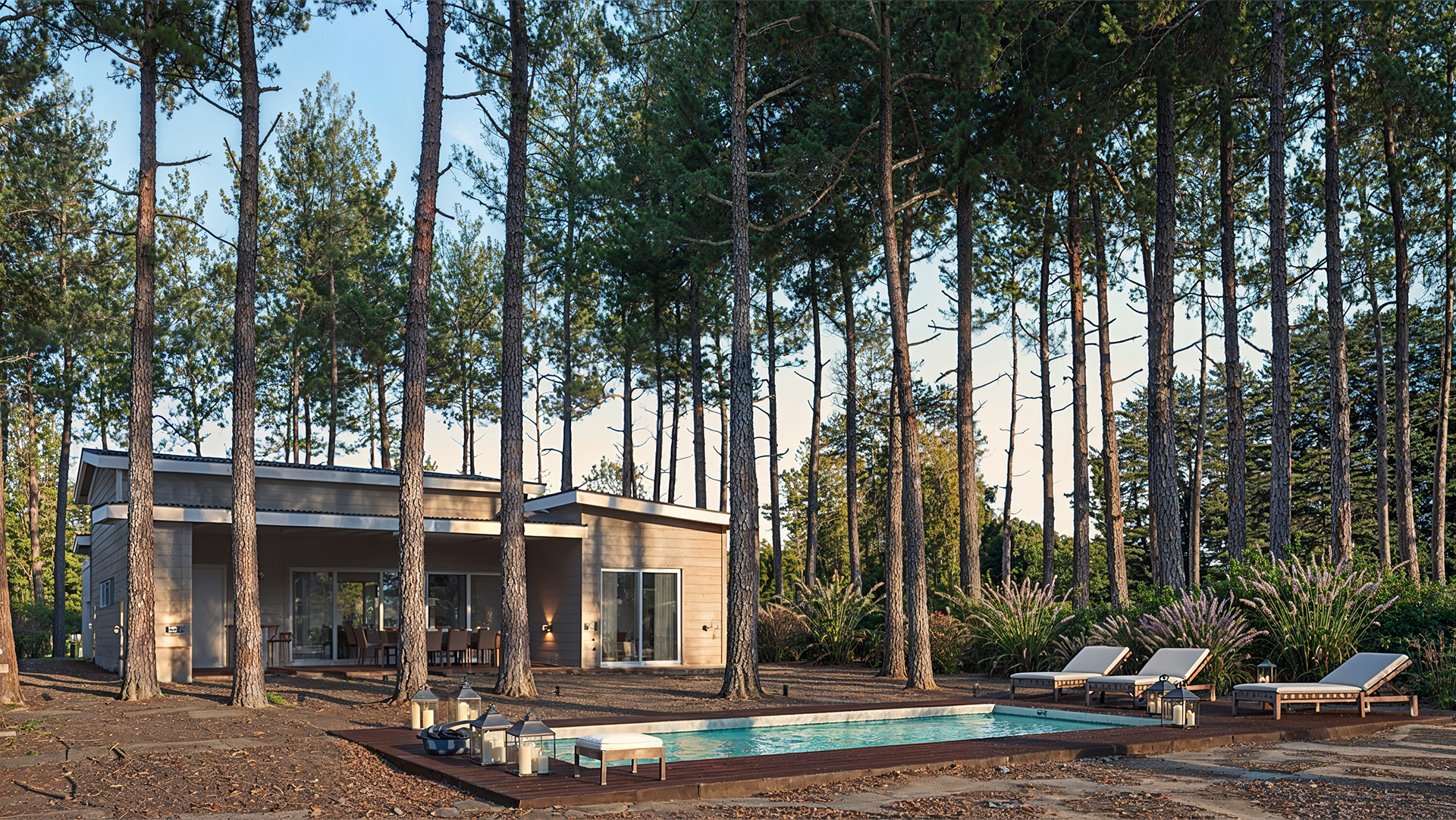 Render de contrafrente de casa en la playa