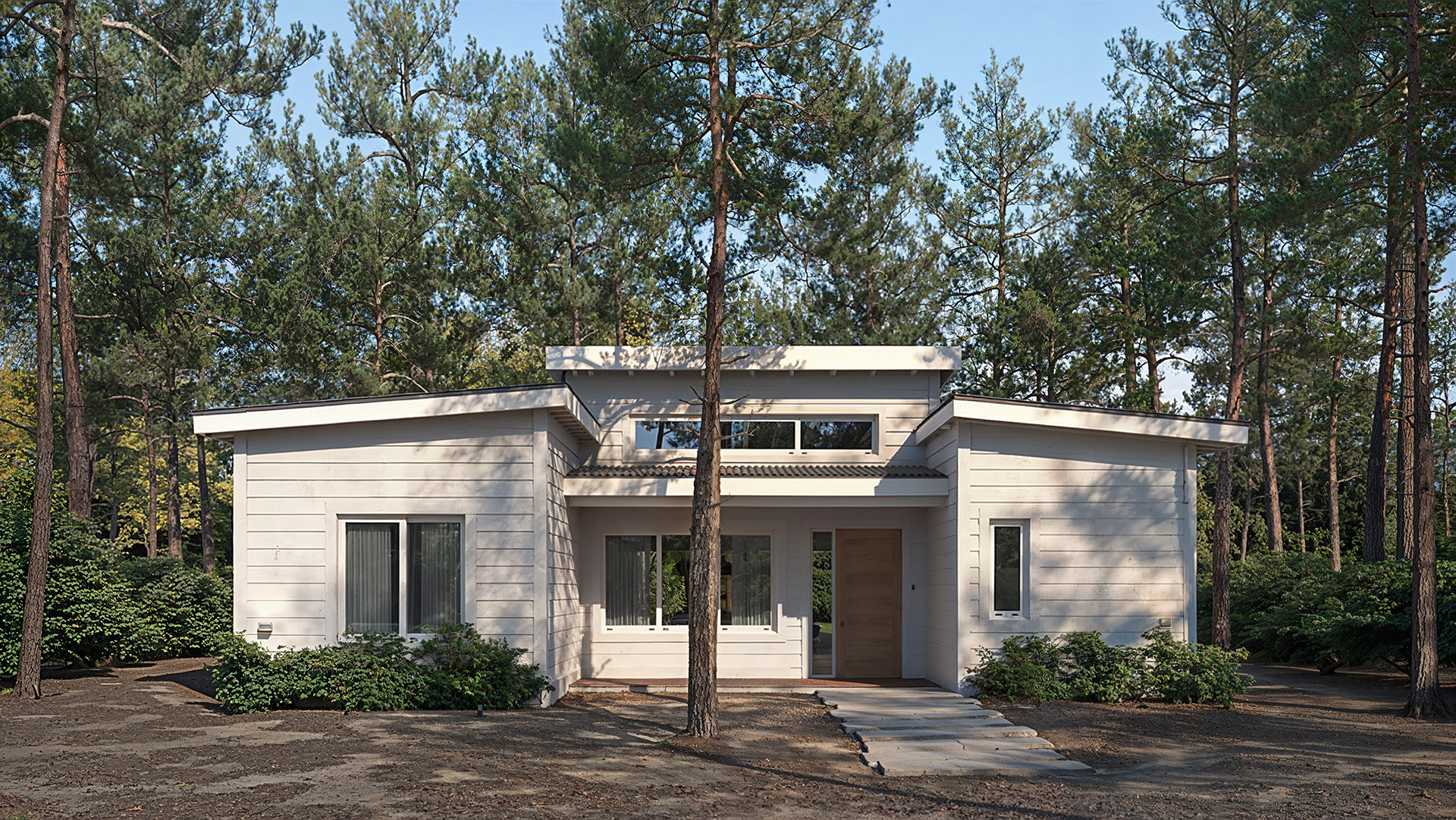 Render exterior de vivienda residencial en la playa