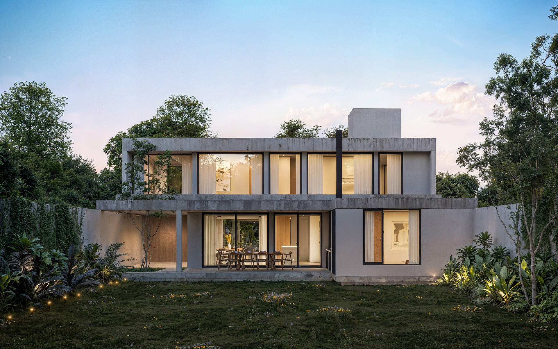 render exterio de contrafrente de vivienda en neuquen